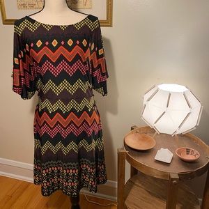 BCBG Max‎ Azria Zigzag Belted Dress